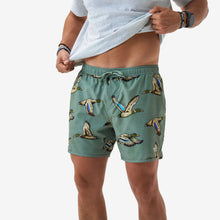 Load image into Gallery viewer, Burlebo Swim Trunks in Green Jumbo Mallards
