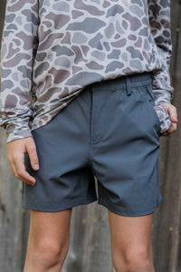 Burlebo Youth Everyday Shorts in River Rock Grey
