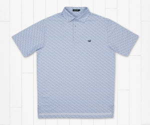 Southern Marsh Flyline Palm & Pineapples Performance Polo Royal Blue
