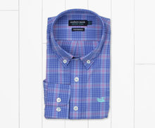 Load image into Gallery viewer, Southern Marsh Youth Calabash Performance Dress Shirt Lilac &amp; Royal