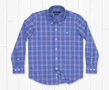 Load image into Gallery viewer, Southern Marsh Youth Calabash Performance Dress Shirt Lilac &amp; Royal