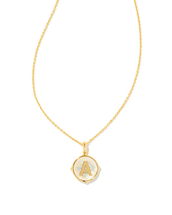 Kendra Scott Letter Disc Reversible Pendant Necklace