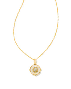 Kendra Scott Letter Disc Reversible Pendant Necklace