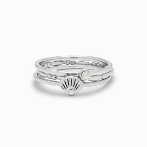 Puravida Opal Shell Ring Stack